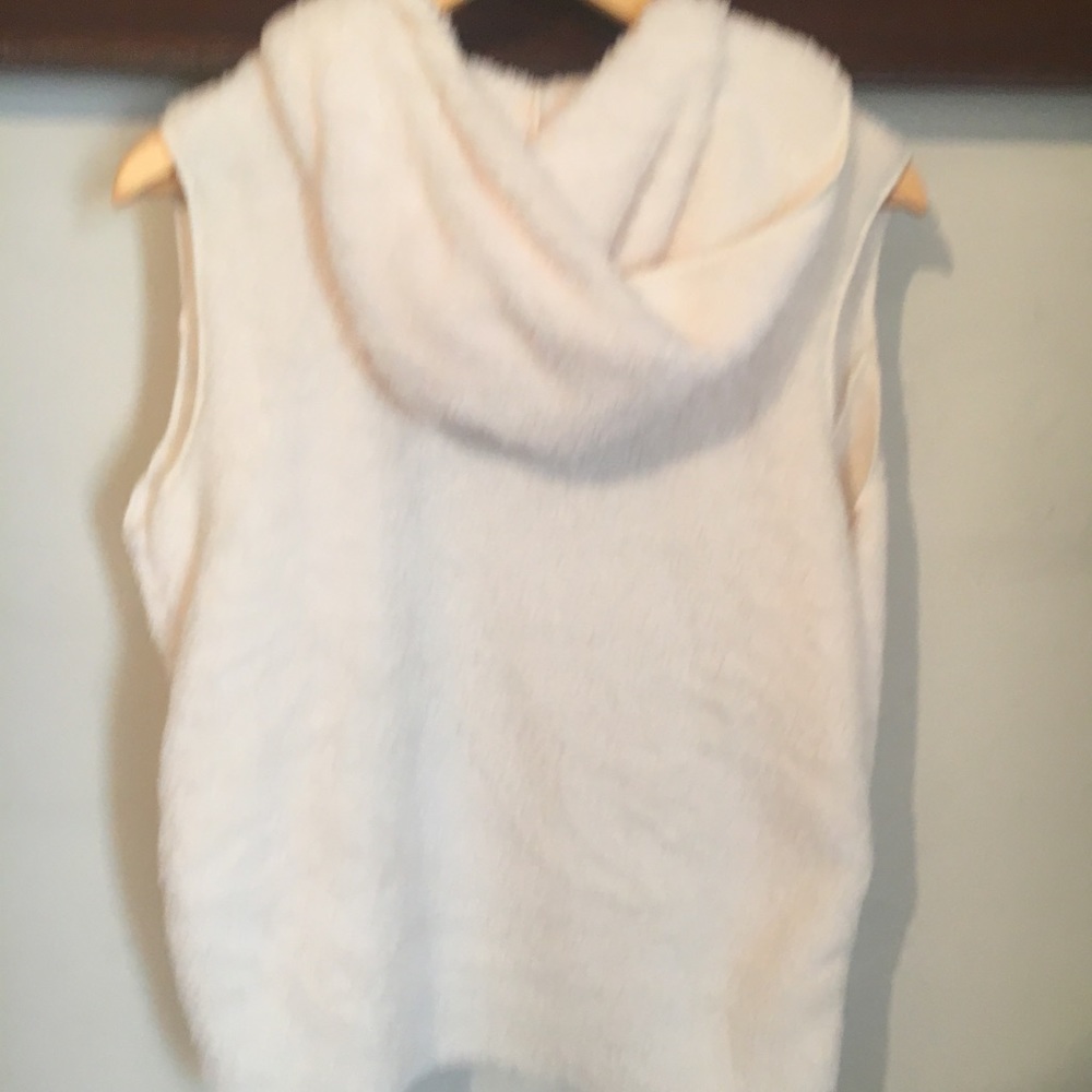 Teddy Bear Faux-Fur Sherpa Hoodie Vest S - Picture 6 of 6